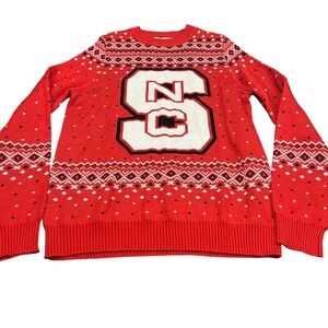 Campus Specialties NC State Wolfpack Sweater Mens L Red Fair Isle Ugly Christmas